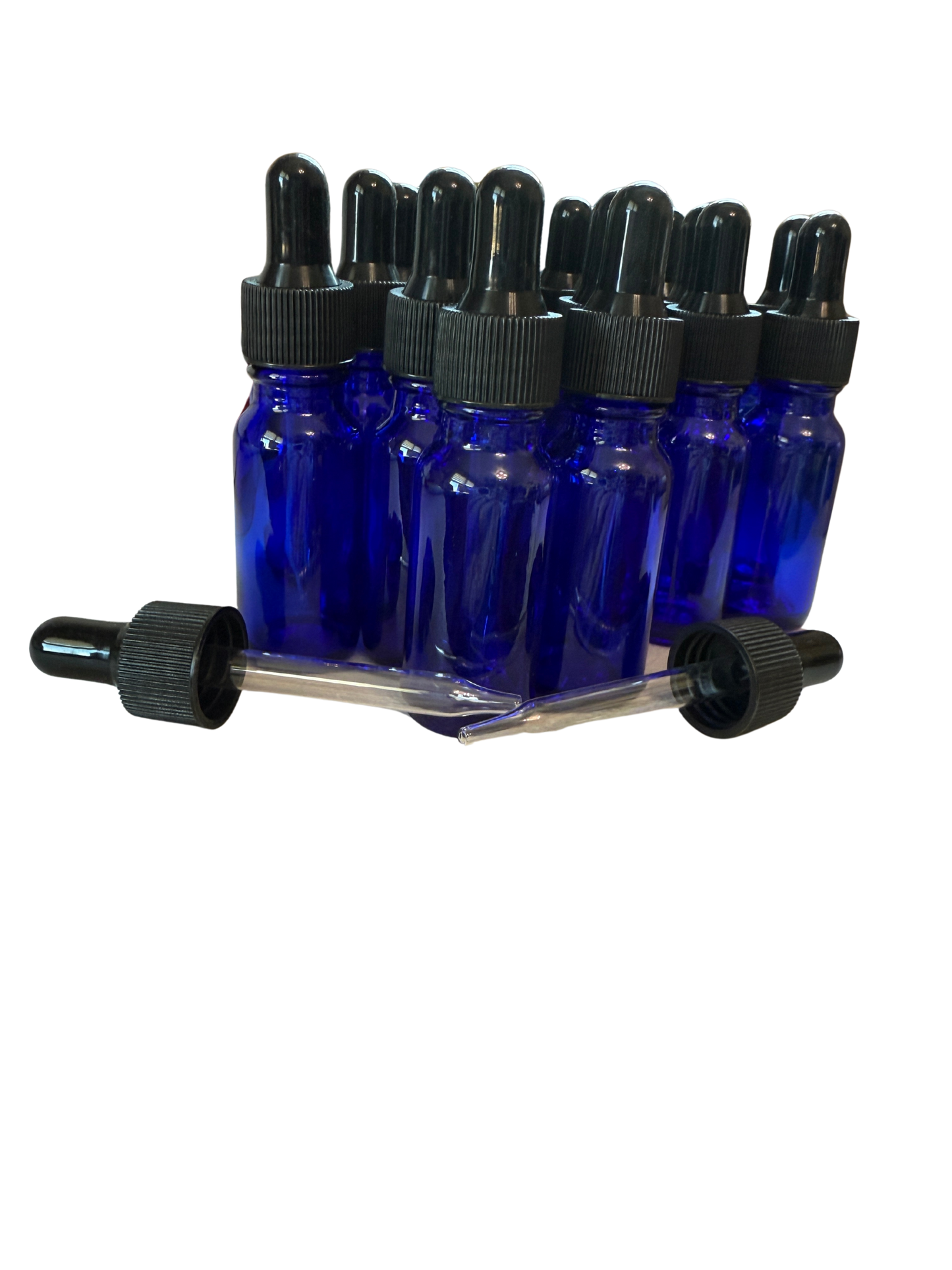 Cobalt blue dropper bottle 1/2 oz