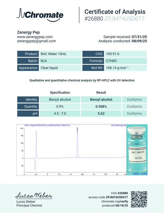 BAC WATER 10ML